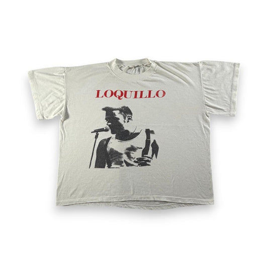 80s Loquillo Tシャツ スペイン ロック バンT 白 半 ba-000051