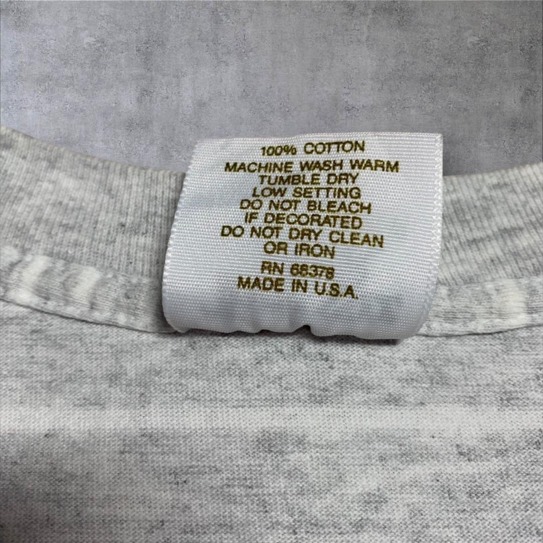 90s Tシャツ USA製 アートT ボーダー グレー ジーザス o-000011