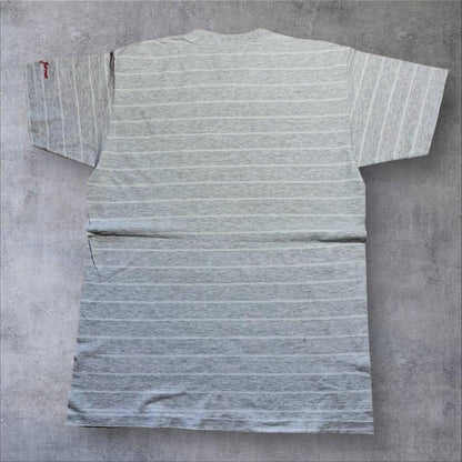 90s Tシャツ USA製 アートT ボーダー グレー ジーザス o-000011