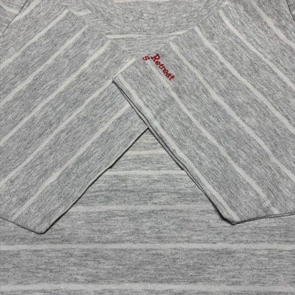90s Tシャツ USA製 アートT ボーダー グレー ジーザス o-000011
