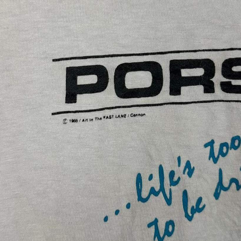 80s PORSCHE ポルシェ Hanes USA製 長袖 L co-000051