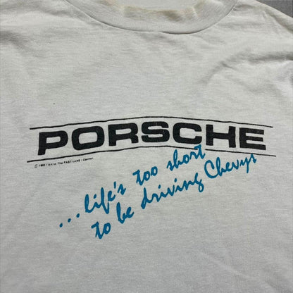 80s PORSCHE ポルシェ Hanes USA製 長袖 L co-000051