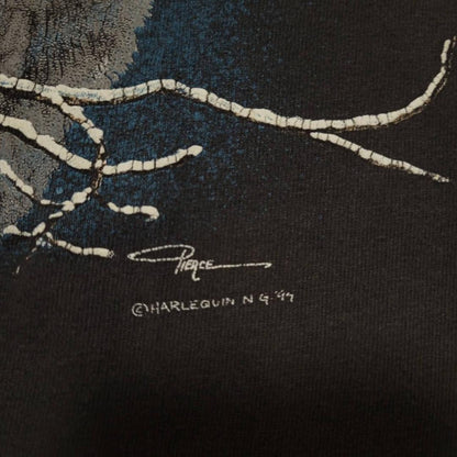 90s USA製 Tシャツ オオカミ 狼 黒 L a-000019