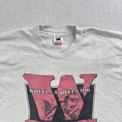 90s アートT Tシャツ USA製 グレー o-000027