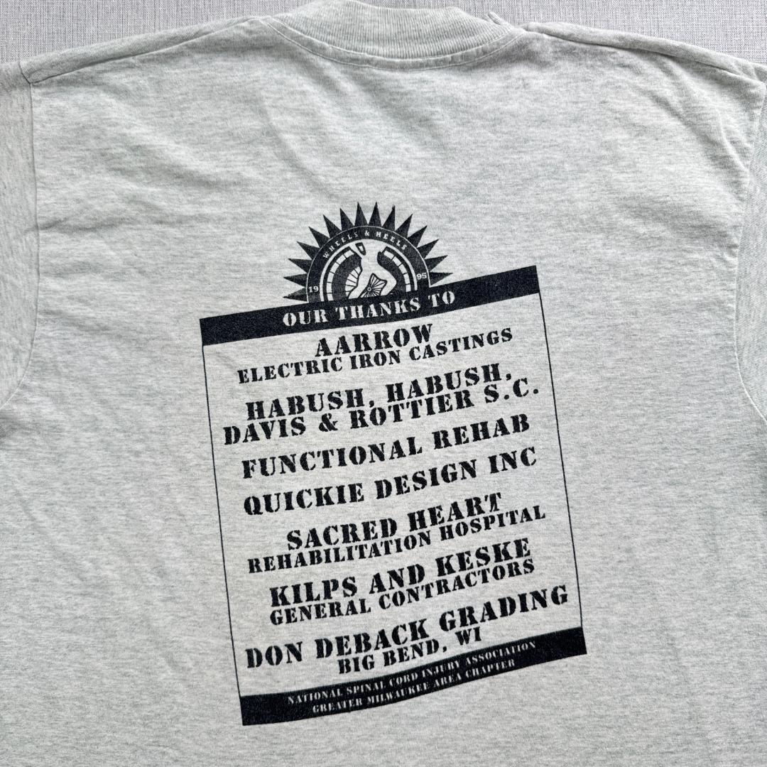 90s アートT Tシャツ USA製 グレー o-000027