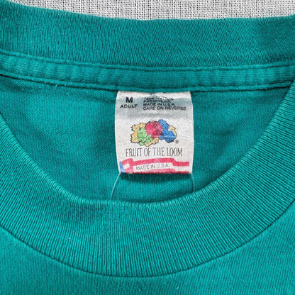 90s Tシャツ スマイリー フラワー ターコイズ M a-t-2505-003