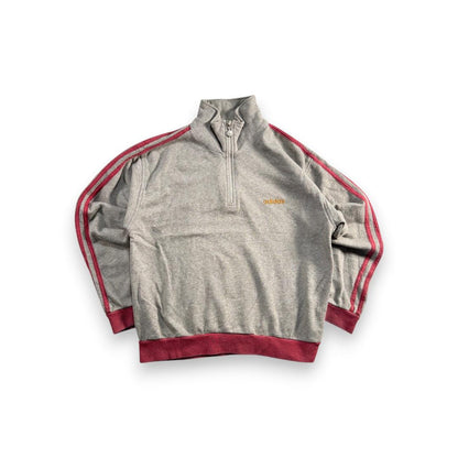90s adidas アディダス ハーフジップ パーカー トレーナー グレー ja-2603-035
