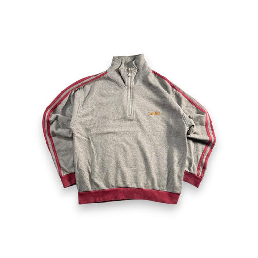 90s adidas アディダス ハーフジップ パーカー トレーナー グレー ja-2603-035