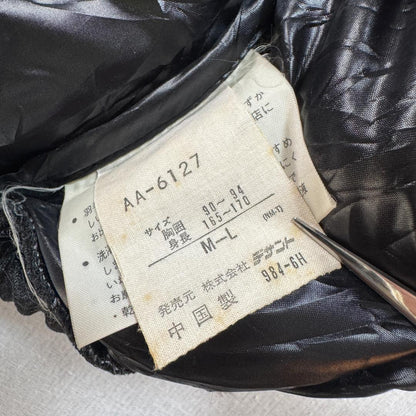 90s adidas アディダス ベロア ダウンジャケット ブラック 銀タグ L ja-2603-020