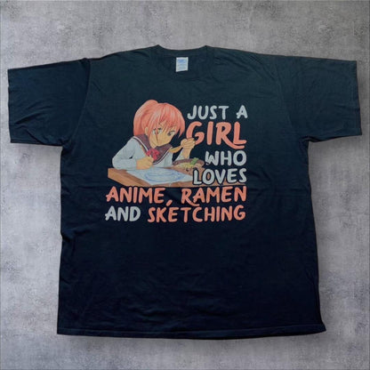 00s Y2K アニメ anime Tシャツ ゲーム アニメ 少女 制服 大きめ ch-000017