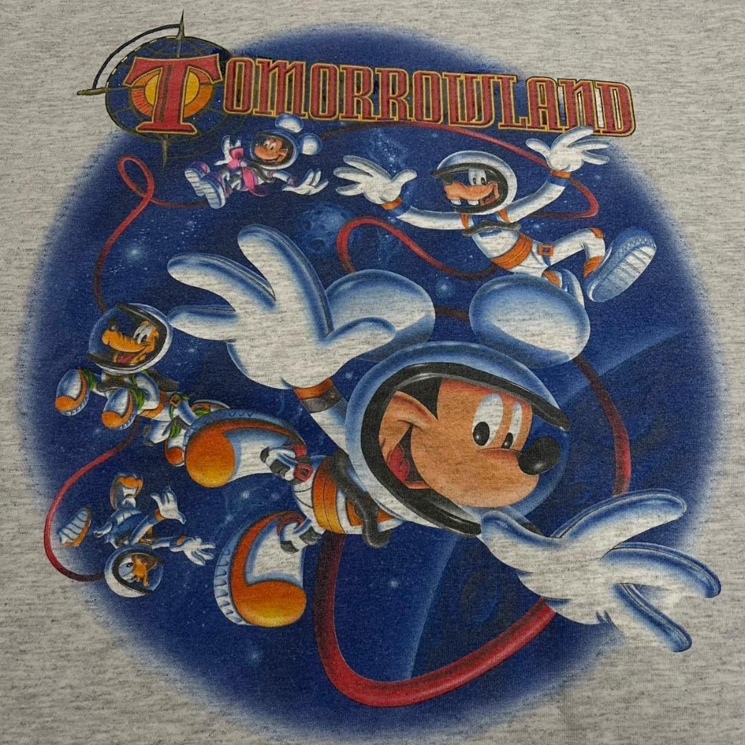 90s ディズニー USA製 トゥモローランド グレー d-000008