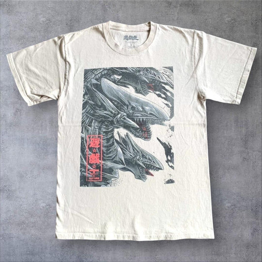 00s 遊戯王 Tシャツ ブルーアイズアルティメットドラゴン 海外公式 ベージュ ch-000031