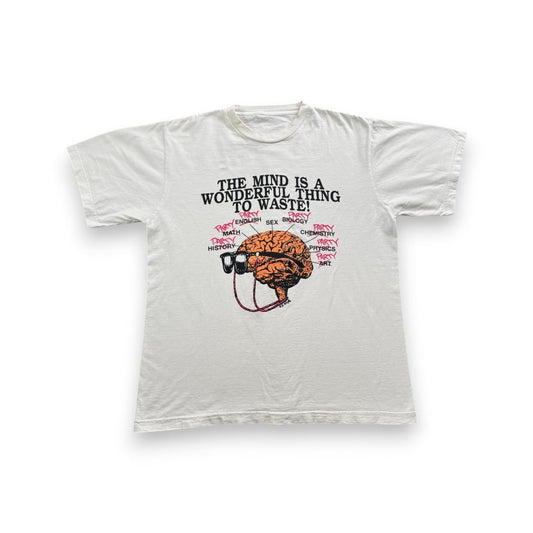 90s 00s アートT Tシャツ 脳内 party 白 a-u-2505-084