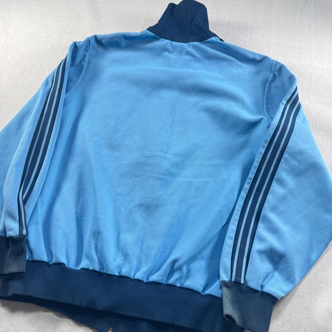 70s adidas アディダス トラックジャケット 水色 6号 ジャージ XL ja-2603-047