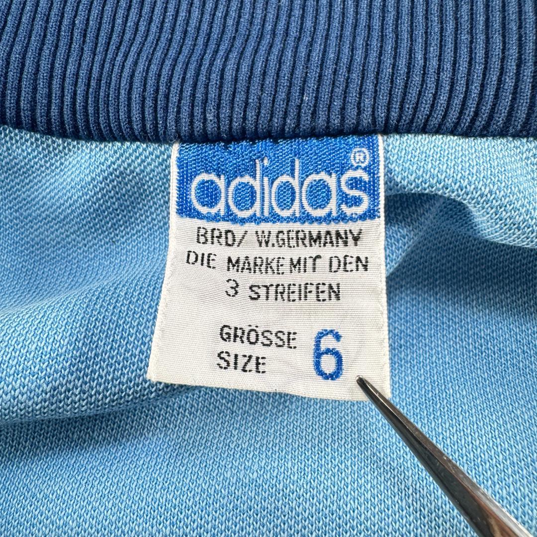 70s adidas アディダス トラックジャケット 水色 6号 ジャージ XL ja-2603-047