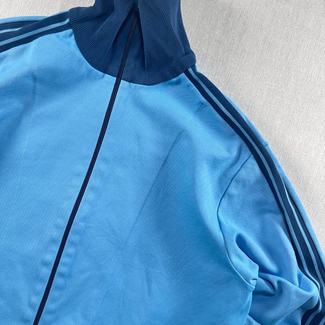 70s adidas アディダス トラックジャケット 水色 6号 ジャージ XL ja-2603-047