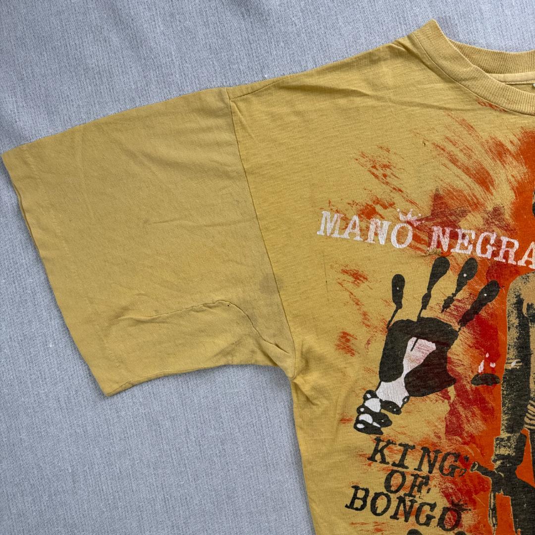 90s Mano Negra マノネグラ バンT 総柄 黄色 ba-t-2505-009
