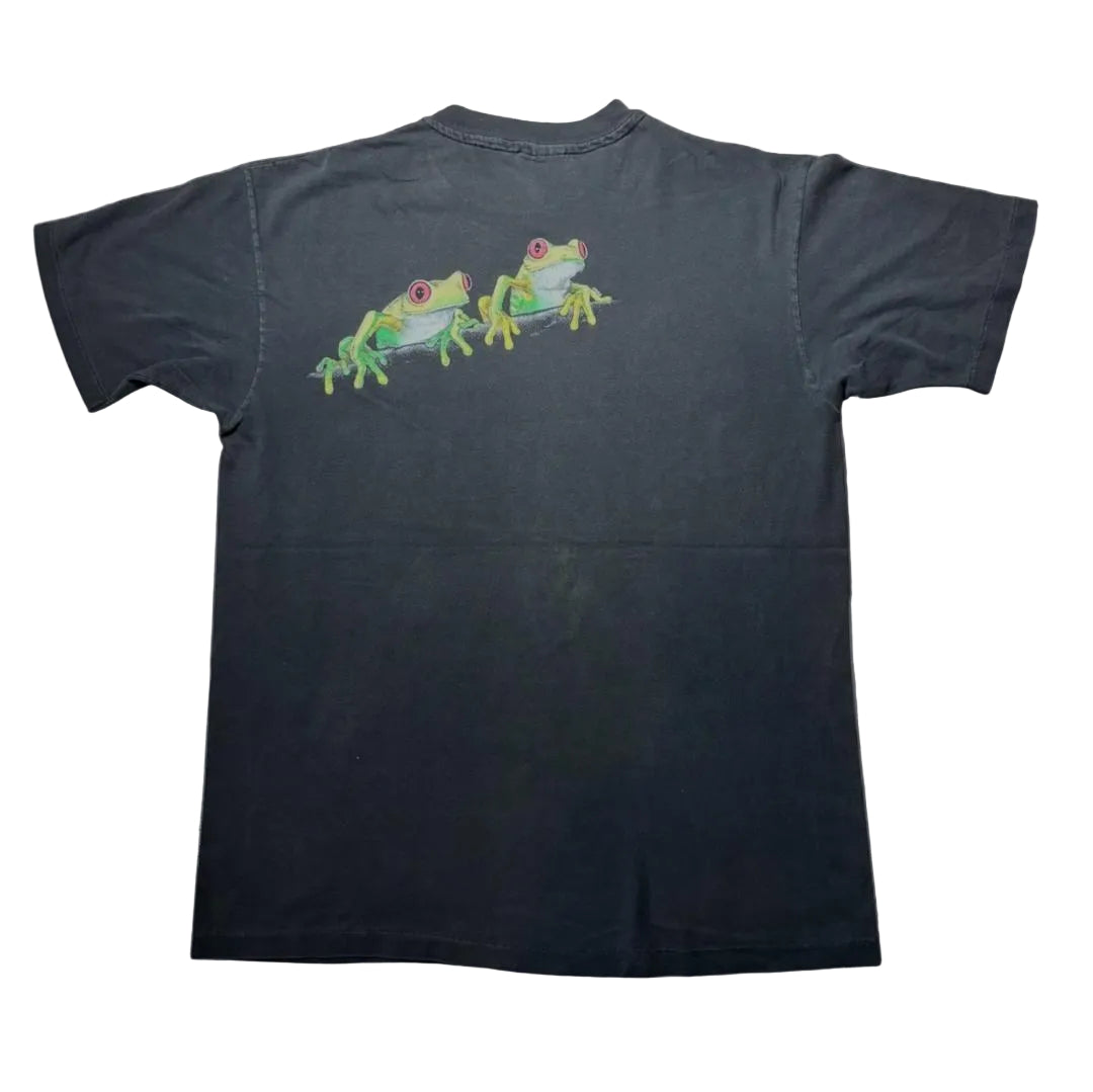 80s national wildlife federation カエル アニマルT Hane USA製 ブラック L a-u-2505-077