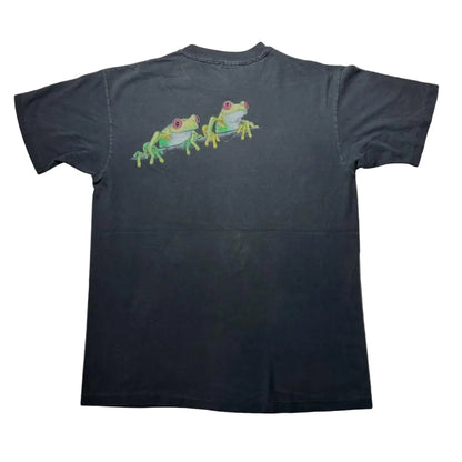 80s national wildlife federation カエル アニマルT Hane USA製 ブラック L a-u-2505-077