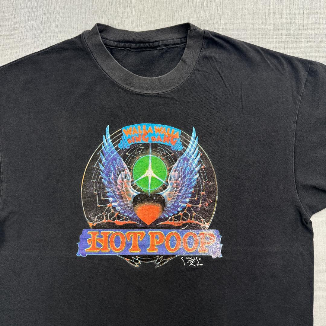 90s HOT POOP Tシャツ レコード バンドT 黒 ba-u-2505-076