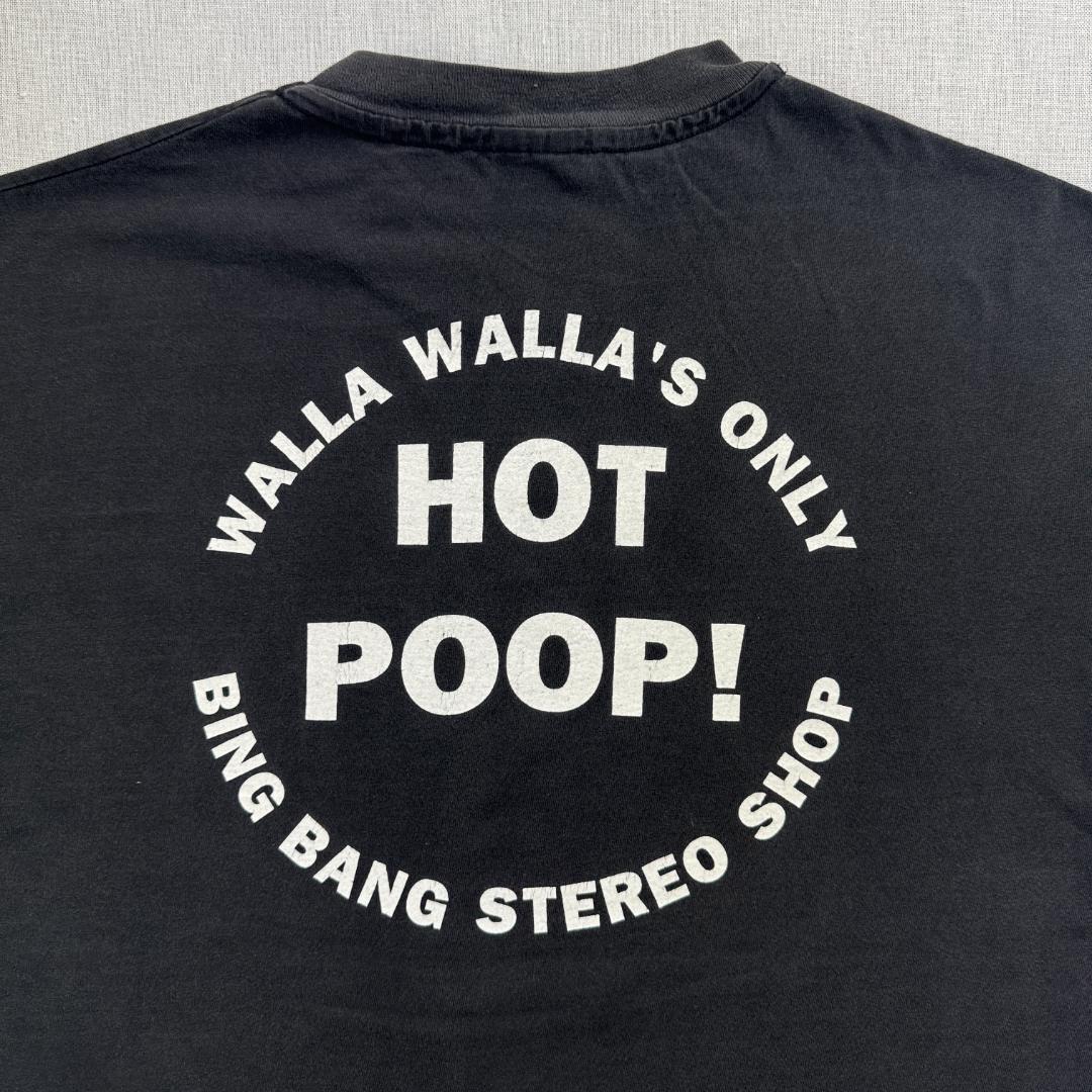 90s HOT POOP Tシャツ レコード バンドT 黒 ba-u-2505-076