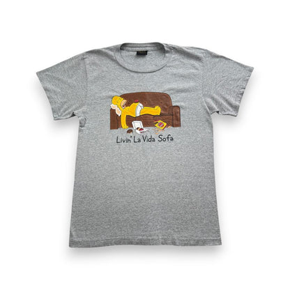 00s シンプソンズ ソファ グレー USA製 M Tシャツ ch-u-2505-075