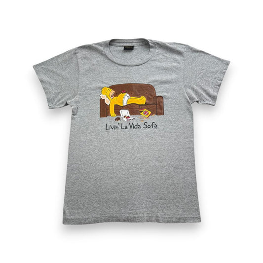 00s シンプソンズ ソファ グレー USA製 M Tシャツ ch-u-2505-075