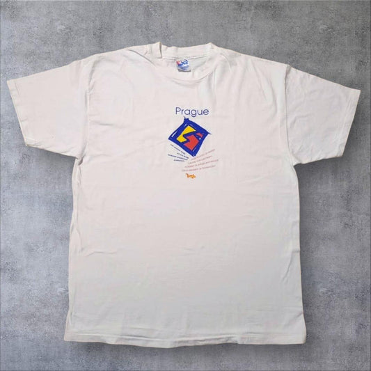 90s USA製 prague  アート 犬 デザイン Hanes XL a-000037
