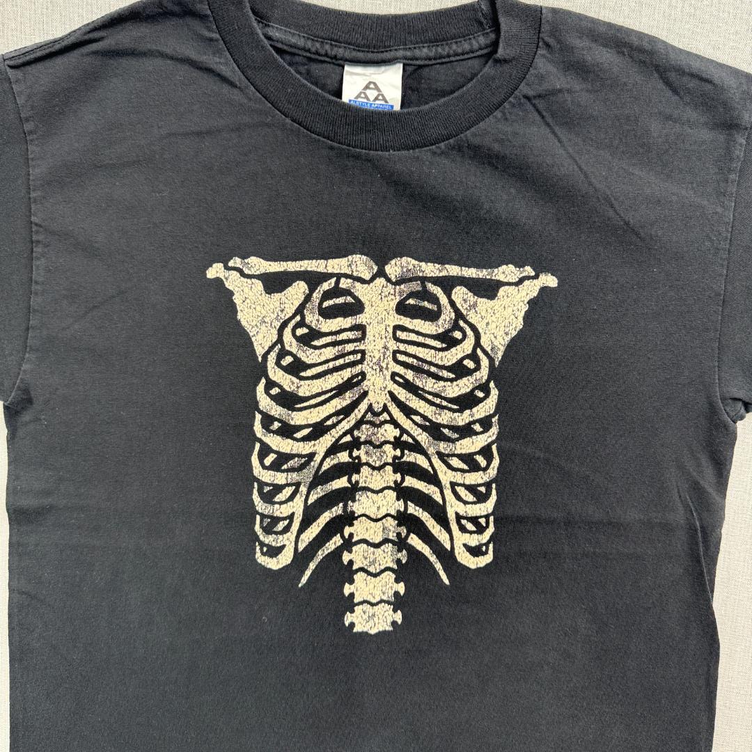 ガイコツ スカル スケルトン Tシャツ 骨 解剖 アートT 黒 a-u-2505-006