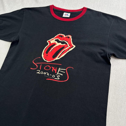 ローリングストーンズ Tシャツ リンガー 黒 赤 USA製 L ba-t-2505-017