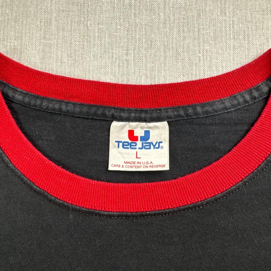 ローリングストーンズ Tシャツ リンガー 黒 赤 USA製 L ba-t-2505-017