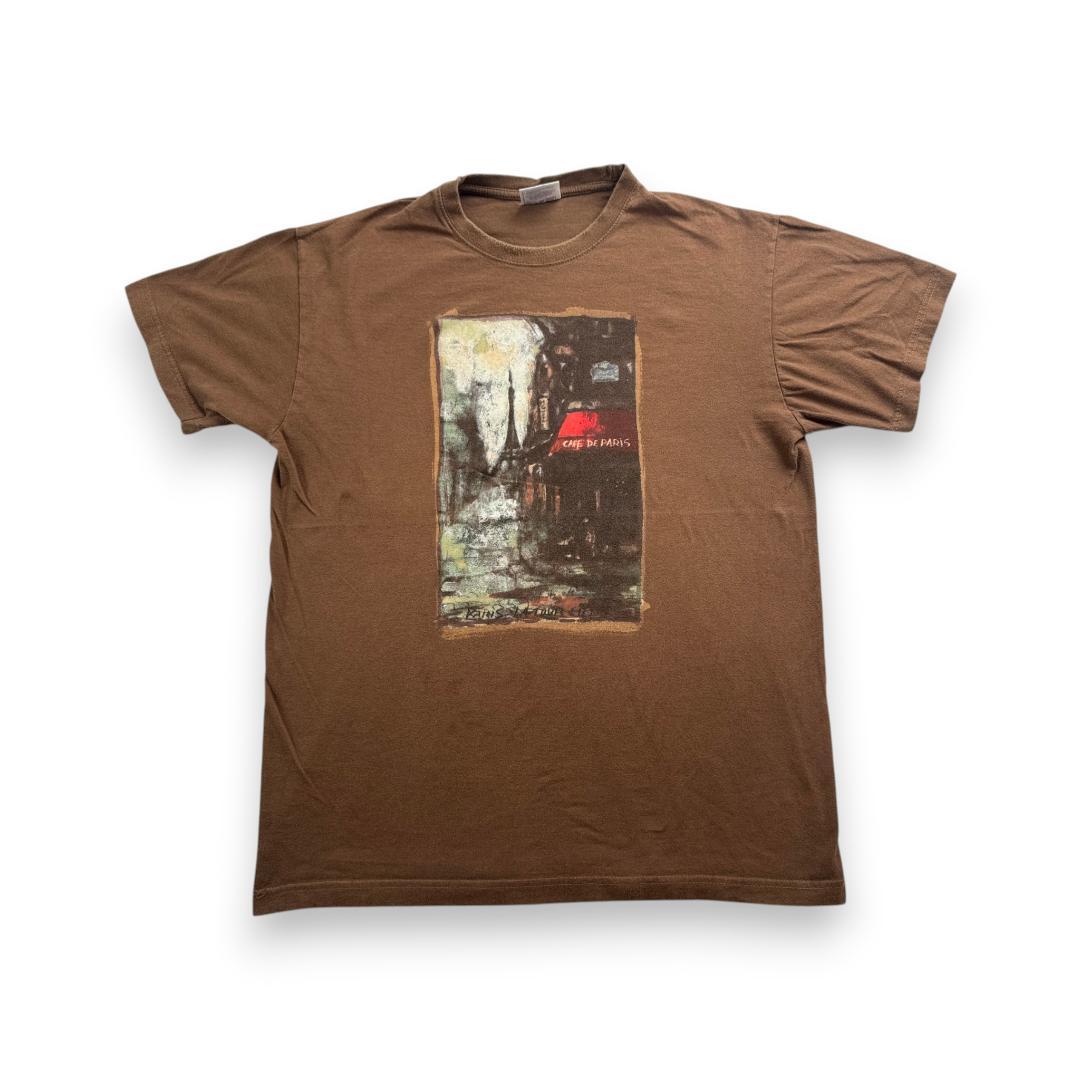 00s SOL'S アートT Tシャツ L 茶色 カフェ a-u-2505-013
