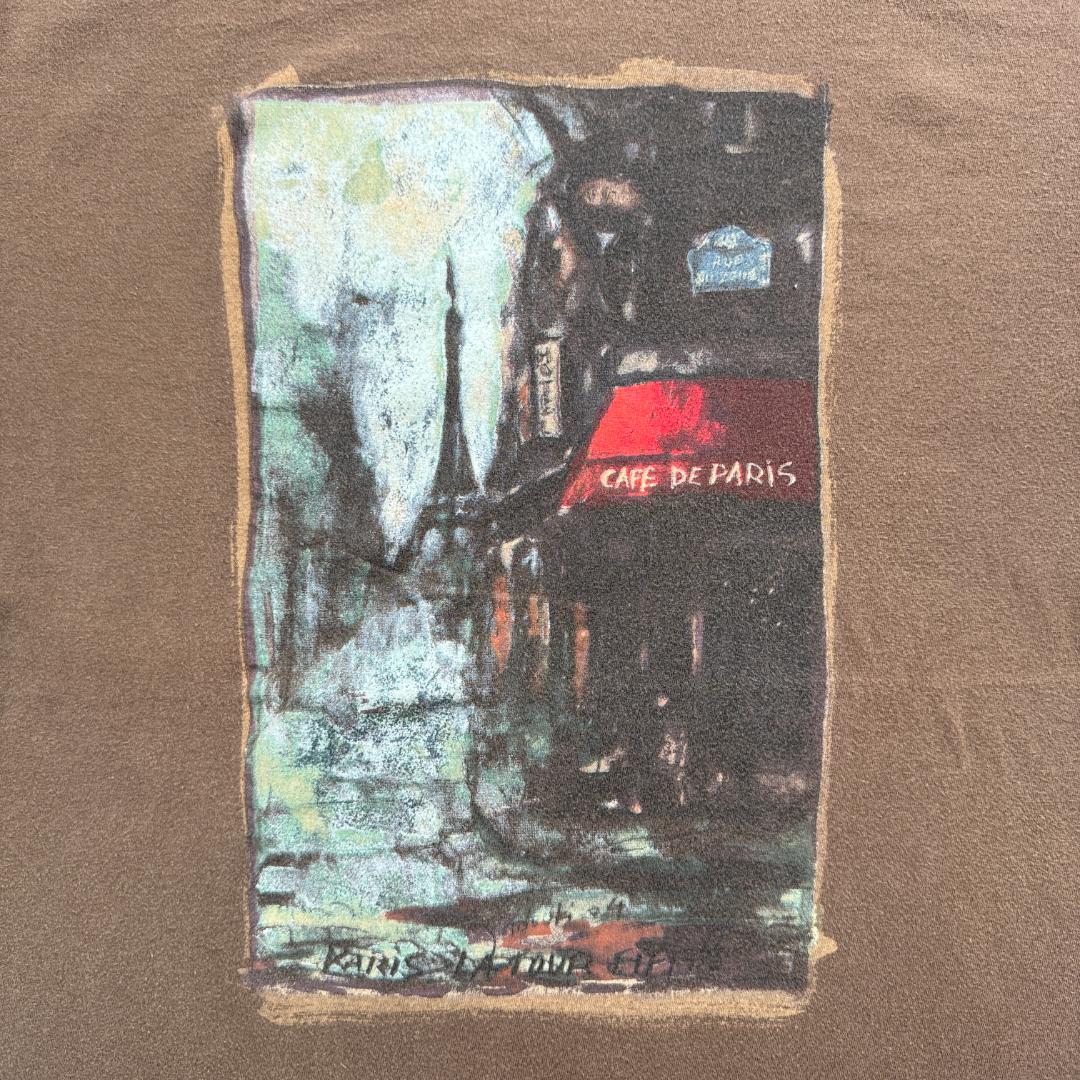 00s SOL'S アートT Tシャツ L 茶色 カフェ a-u-2505-013