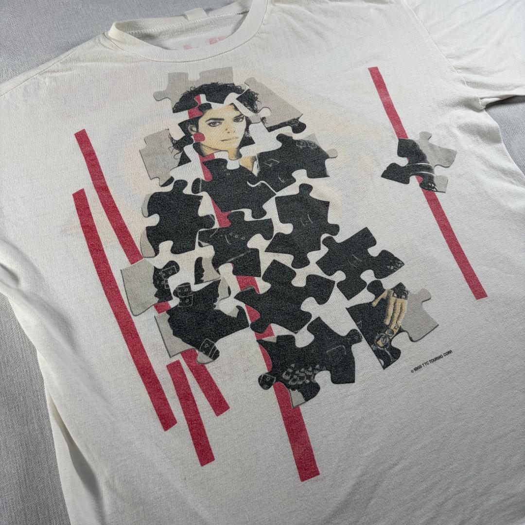 80s マイケルジャクソン Tシャツ パズル ツアー BAD ba-000028