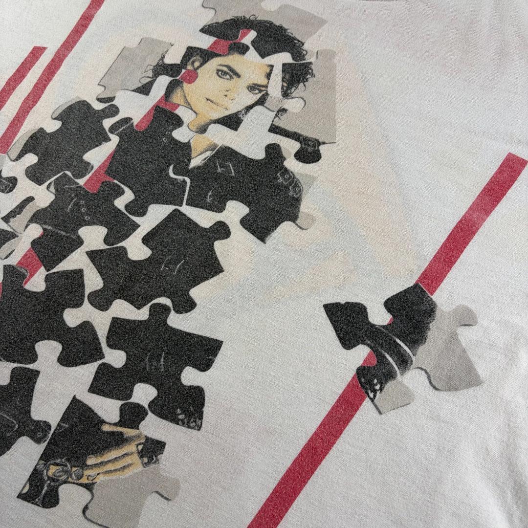 80s マイケルジャクソン Tシャツ パズル ツアー BAD ba-000028