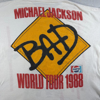 80s マイケルジャクソン Tシャツ パズル ツアー BAD ba-000028