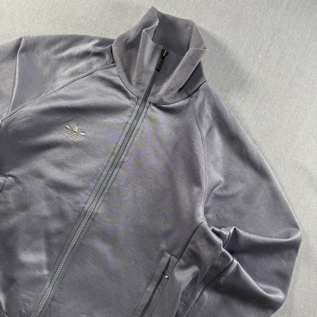 90s adidas アディダス トラックジャケット 紫 ツヤあり デサント製 ja-2603-051