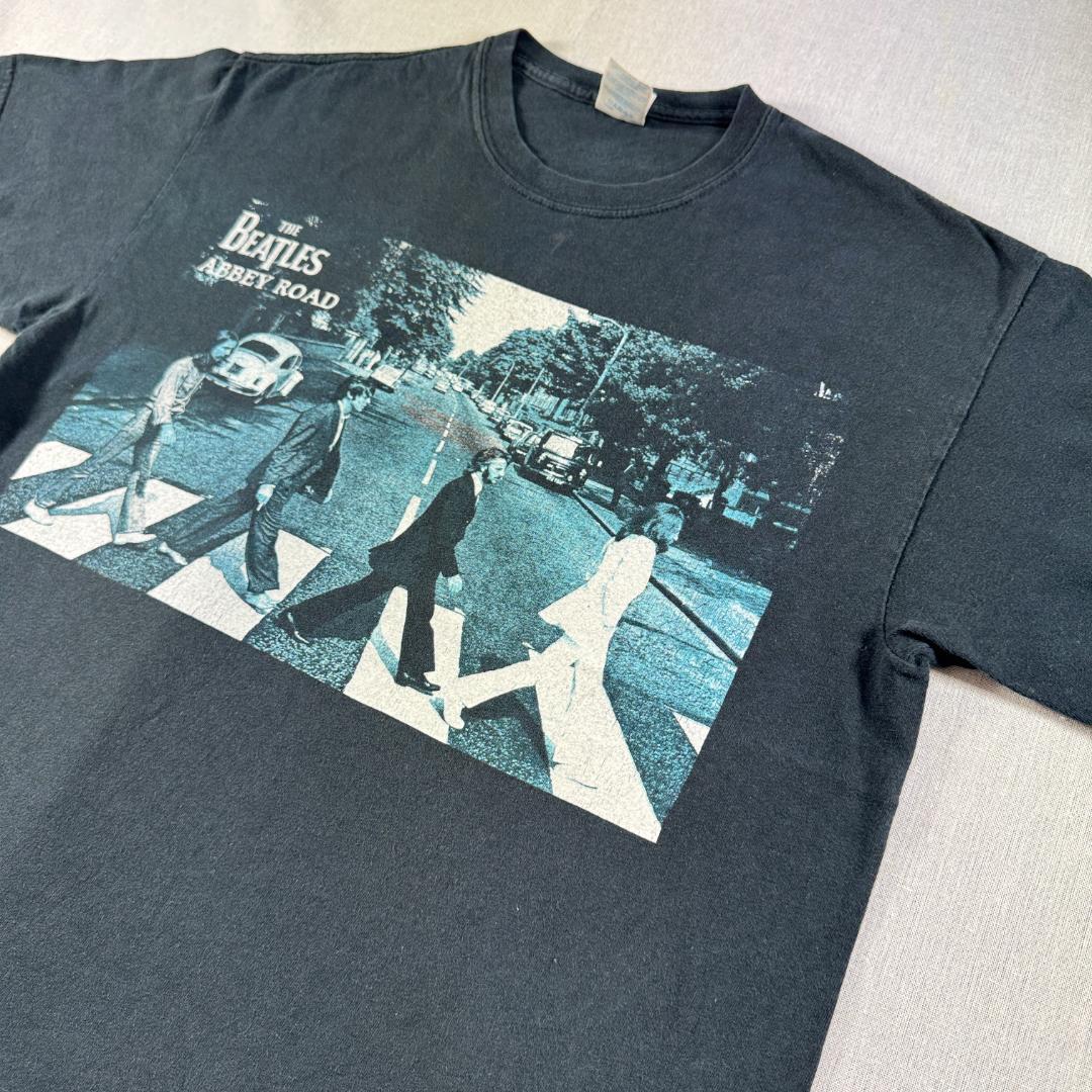 ビートルズ BEATLES ABBEY ROAD Tシャツ 黒 L ba-u-2505-035