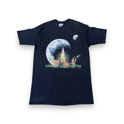 80s ケネディ宇宙センター Tシャツ USA製 黒 XL z-000007