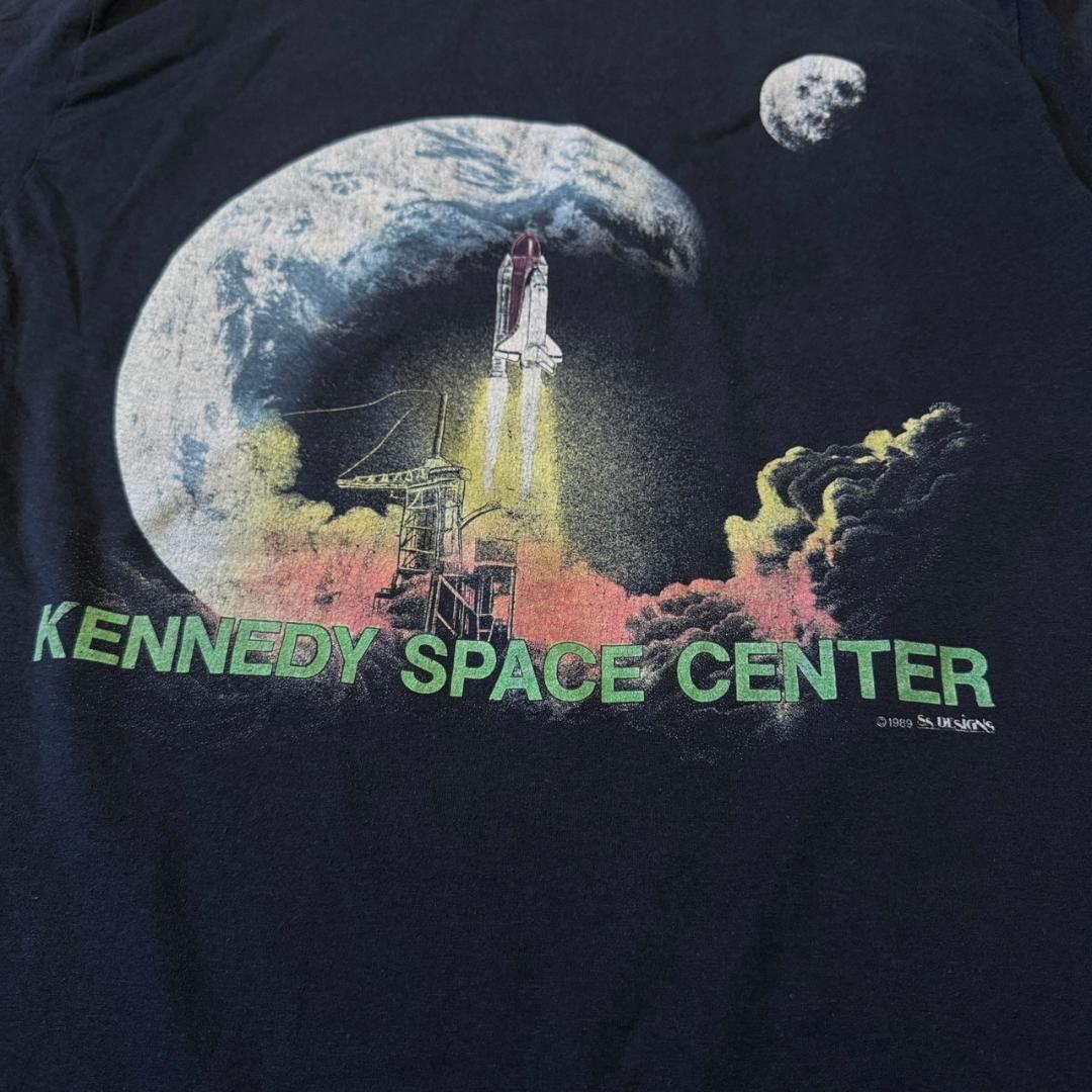 80s ケネディ宇宙センター Tシャツ USA製 黒 XL z-000007