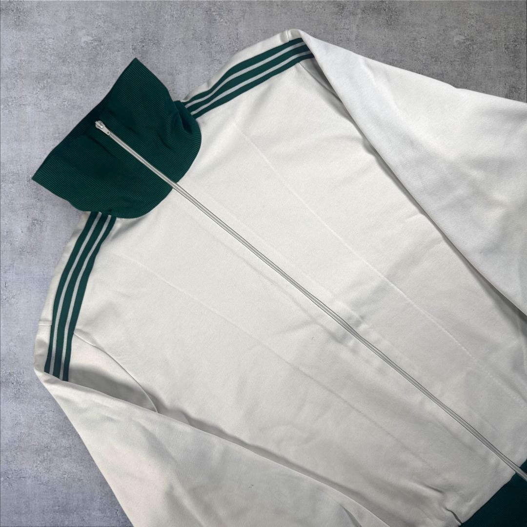 70s adidas トラックジャケット 西ドイツ製 ホワイト デサント 6号 ad-t-2505-015