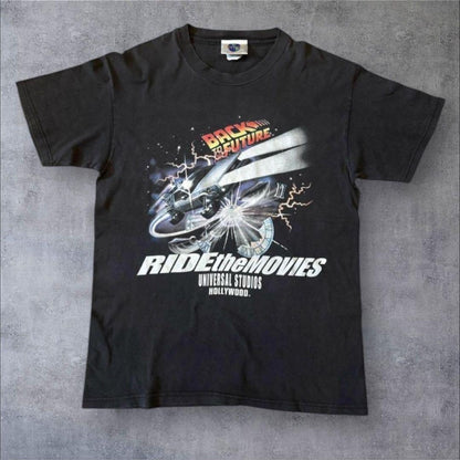 90s バックトゥーザフューチャー Tシャツ USA製 映画T 黒 z-000022