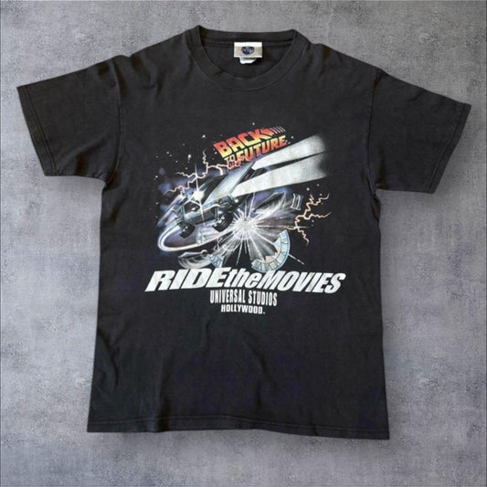 90s バックトゥーザフューチャー Tシャツ USA製 映画T 黒 z-000022