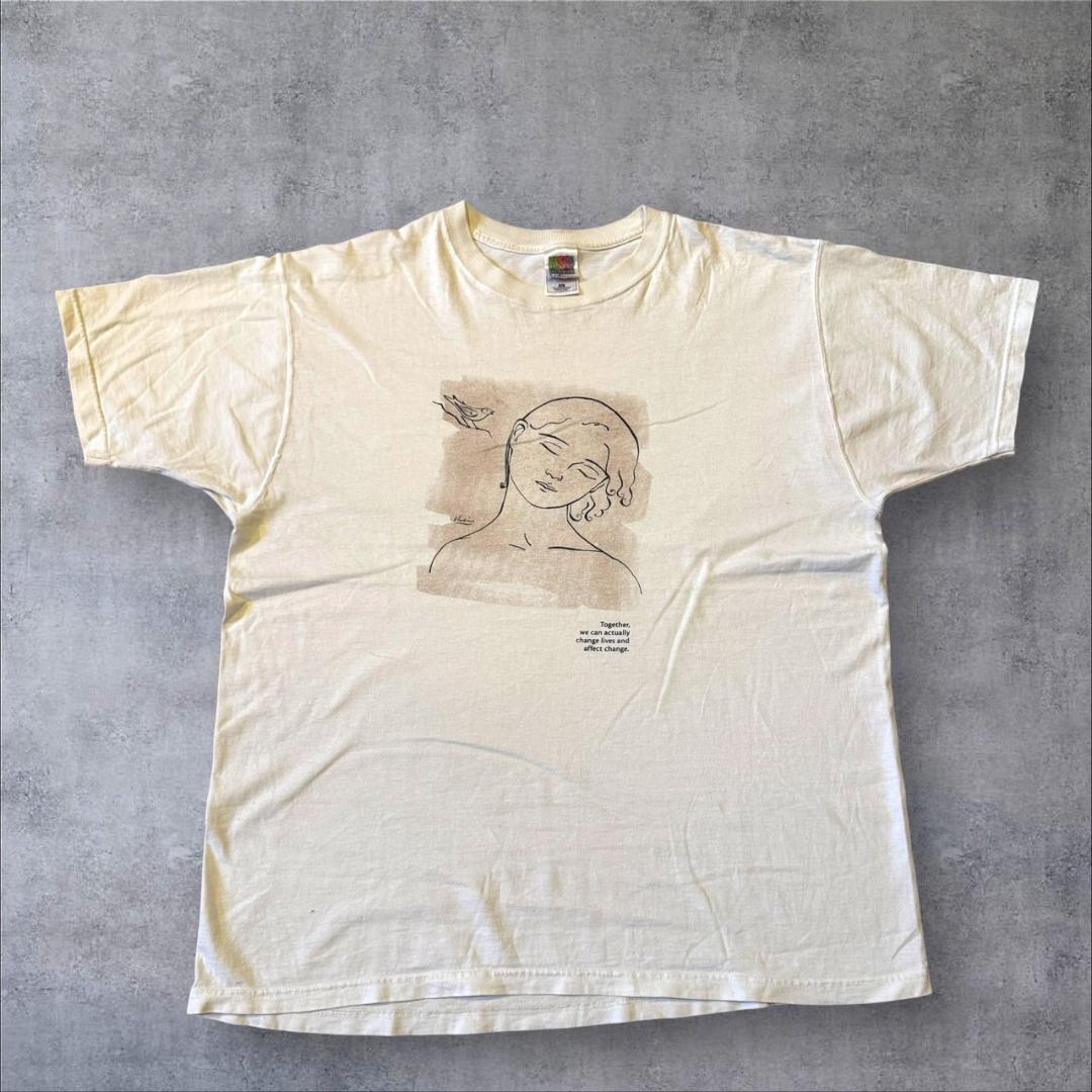 00s アートT 白 ベージュ グラフィック XL z-000015