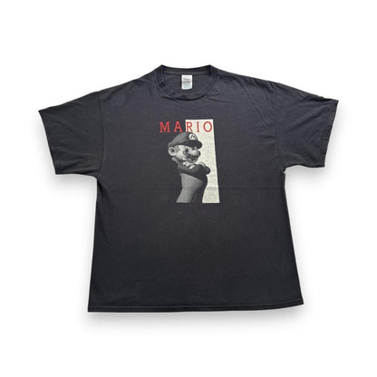 マリオ スカーフェイス パロディ Tシャツ 黒 XL デルタ 00s ch-t-2505-005