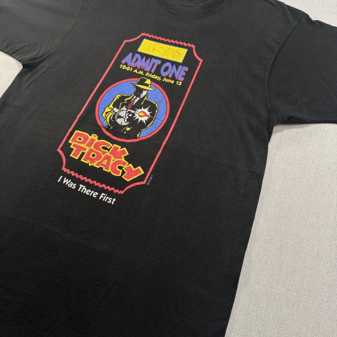 90s ディズニー Dick Tracy Tシャツ 黒 USA製 L d-000028