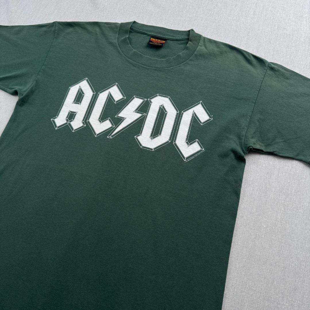 90s ACDC ブロッカム BROCKUM Tシャツ 緑 バンT ba-t-2505-027