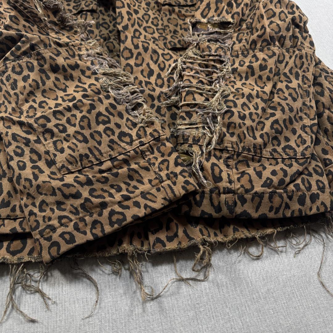 R13 レオパード ジャケット Shredded Leopard Abu 豹柄 ja-u-2505-044