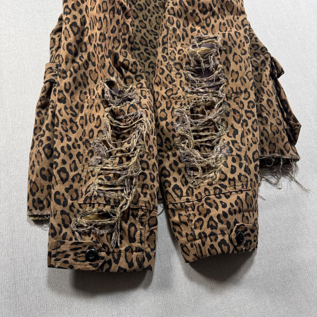 R13 レオパード ジャケット Shredded Leopard Abu 豹柄 ja-u-2505-044
