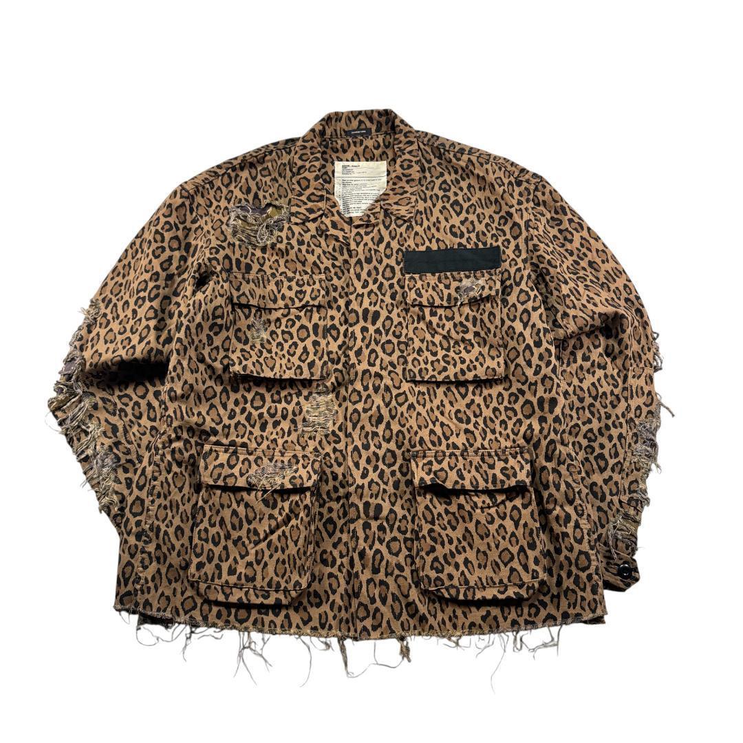 R13 レオパード ジャケット Shredded Leopard Abu 豹柄 ja-u-2505-044